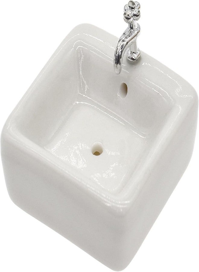 WaigN Dollhouse Wash Basin Wide Application Exquisite 1:12 Scale Doll House Furniture Sink for Entertainment Square, Furniture, Decorations - Image 1